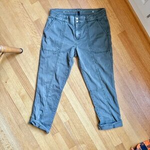 Olive green “The Straight Crop” cargo jeans